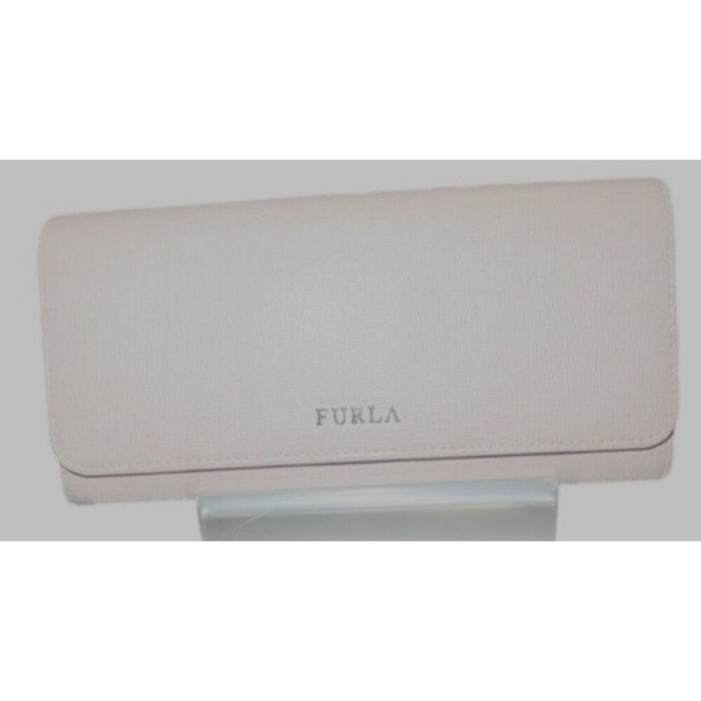FURLA Pale Blush Champagne Pink Italian Leather Snap Closure Long Wallet